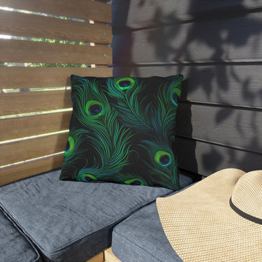 Peacock Mirage Outdoor Throw Pillow